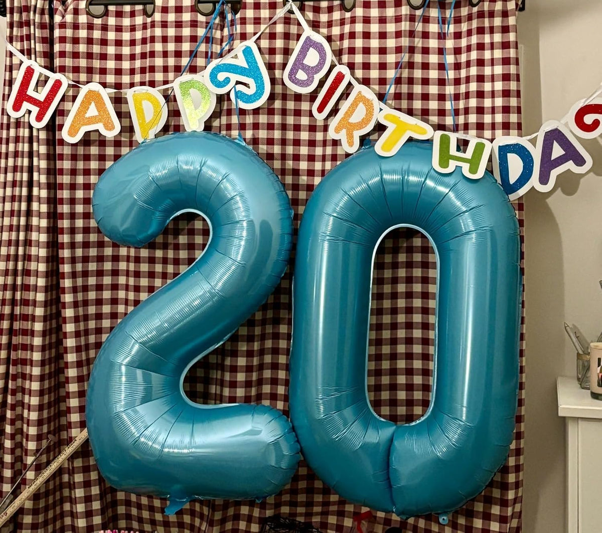 Skiennix 40-Inch Pastel Blue Number Balloons - Perfect for 2nd, 12th, 21st Birthdays & Celebrations