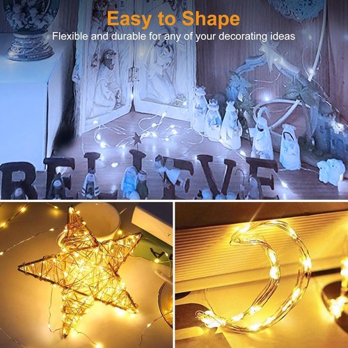 Btfarm 12 Pack Fairy Lights - Battery Operated 20 LED Twinkle Lights | Waterproof Silver Wire for Weddings & Decor