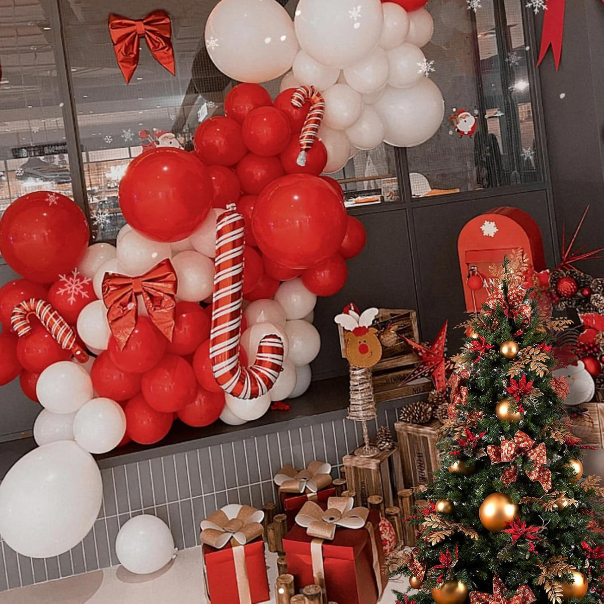 Regine Switzerland 100 Pcs Red & White Balloons - 12 Inch Thickened Latex for Celebrations