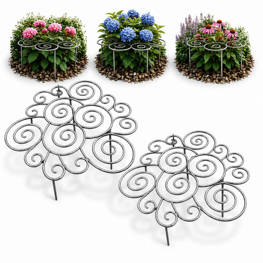 Metal Plant Support Ring for Garden, 2026 New Peony Cages and Supports for Upright Growth Protection, Stackable Flower Support for Indoor Outdoor Plants, Decorative Grow Through (2pcs, Small)