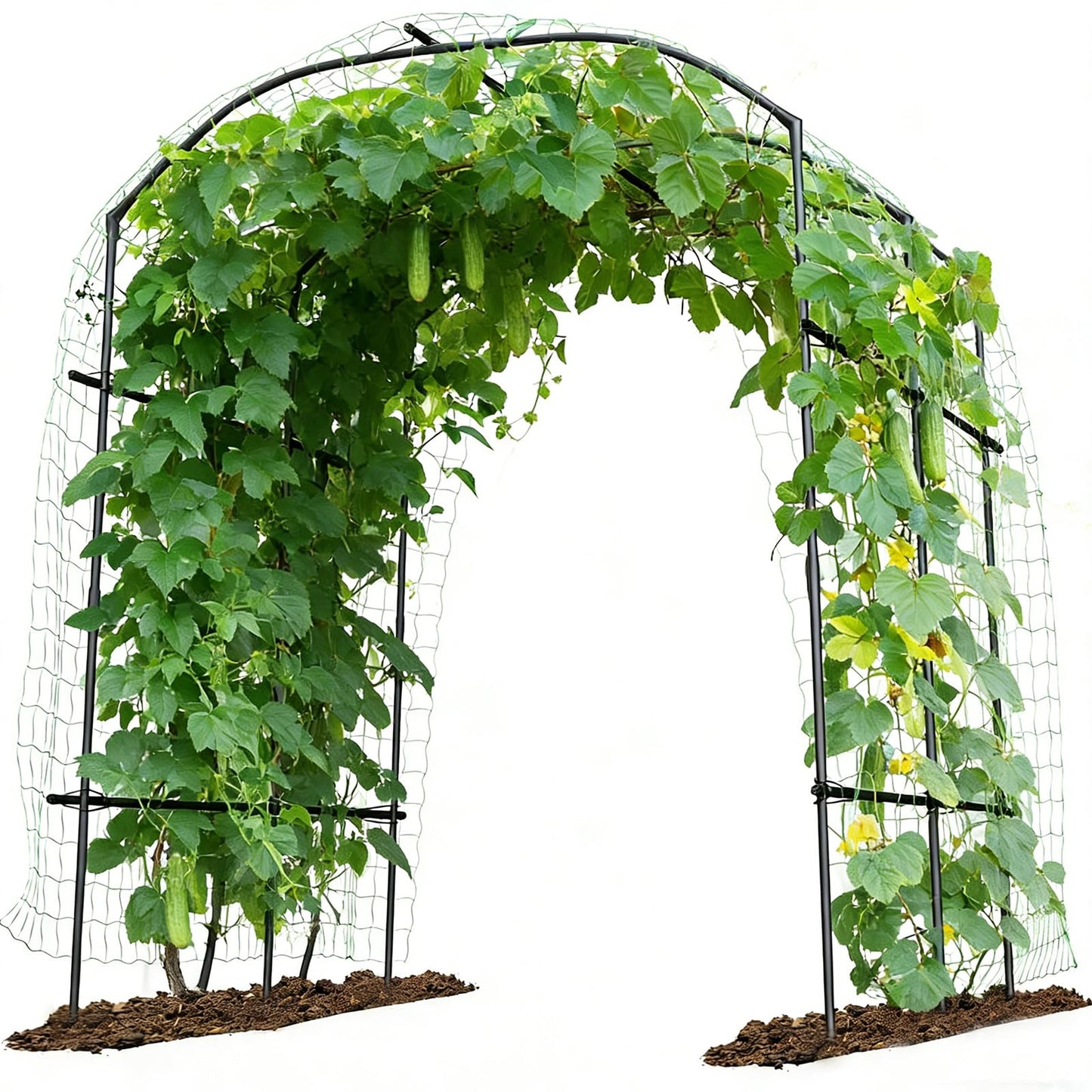 Tall Garden Arch Trellis for Climbing Plants, 87in Tall Metal Plant Support Trellis Archway for Climbing Plant Vegetables Cucumber, Outdoor Yard Lawn Garden Arch Tunnel Trellis