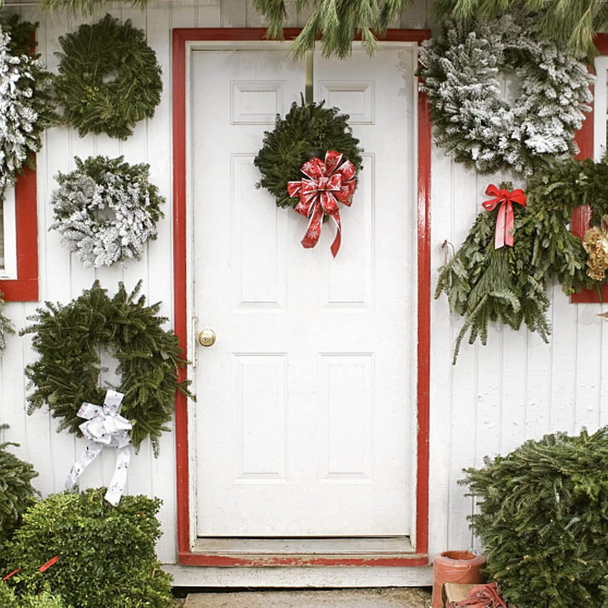 ZMCINER Wreath Hanger - Adjustable 15-25 Inch for Front Door | Supports Up to 20 lbs, Nickel Finish