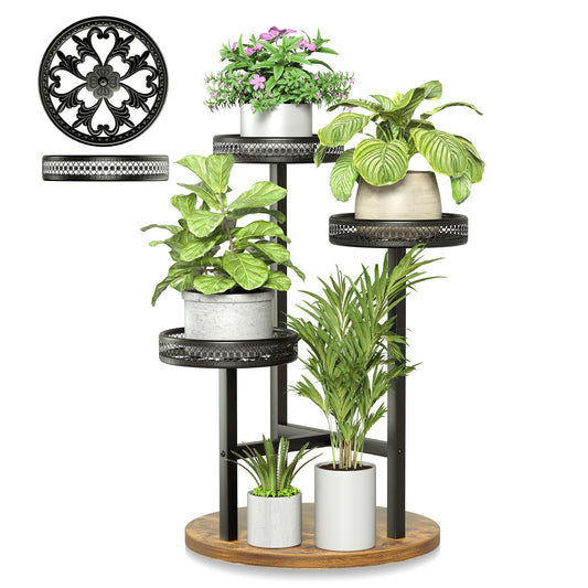 NQW Plant Stand Indoor Outdoor 3 Tier Corner Metal Plant Shelf Tiered Flower Pot Stands for Garden Balcony Living Room