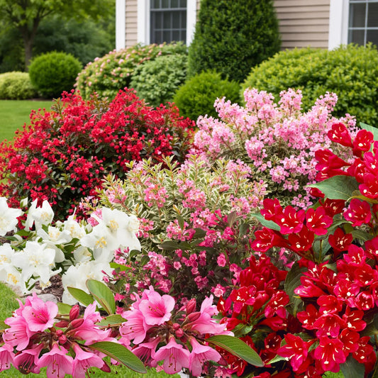 Random Weigela Live Plant, Spring Blooming Shrub in 4” Pot, Hardy Perennial Flowering Bush for Garden Borders, Cold Hardy, Dormant in Winter