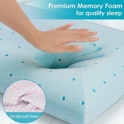 CushyOasis Memory Foam Pillows for Side, Back and Stomach Sleepers, Set of 2, Bed Pillow with Washable Cover and Breathable Mesh, Bed Pillow for Sleeping (Pink，Standard Size)