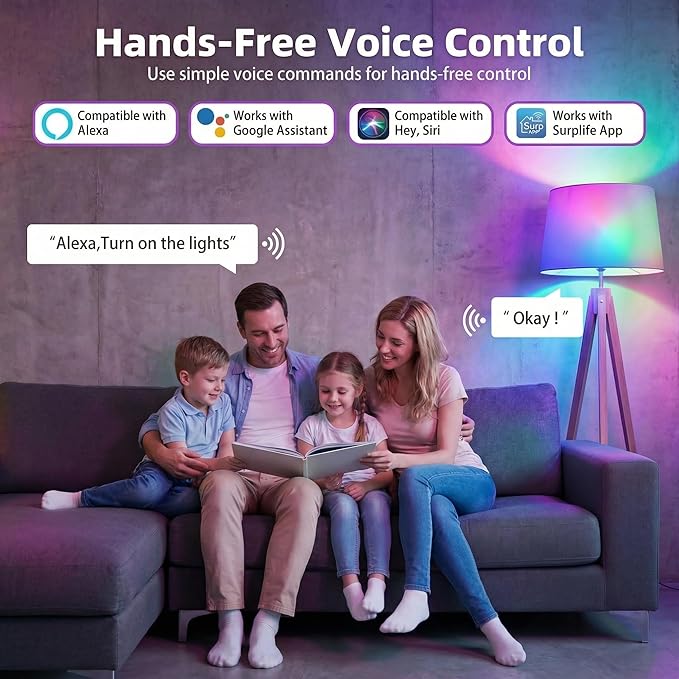 Smart Light Bulbs 2Pack, Color Changing Light Bulb Works w/Alexa Google Home, 9W A19 E26 800LM RGBTW Colored LED Bulbs, 50+ DIY Scenes, Music Sync, App & Voice Control WiFi Light Bulbs