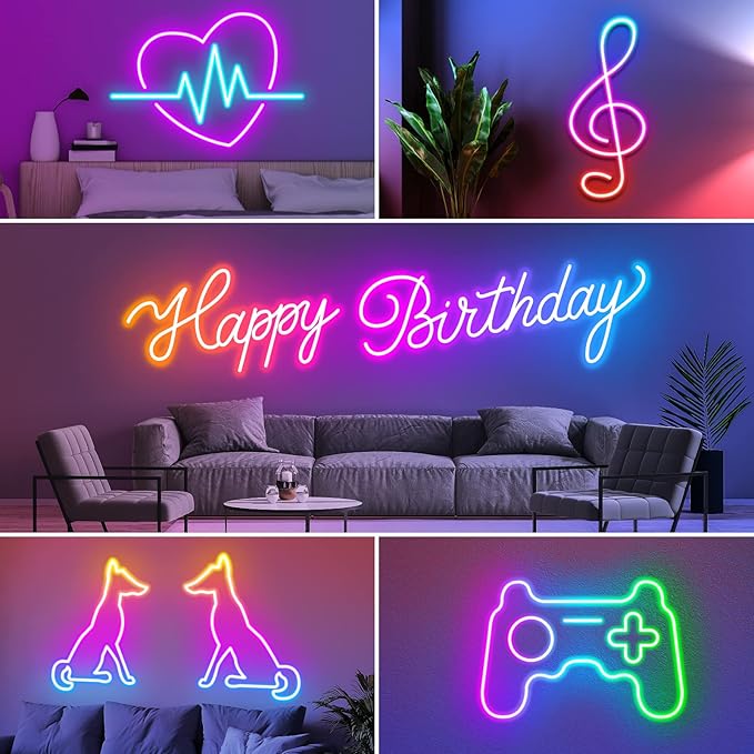 AILBTON 100 Ft Neon Rope Lights,Flexible Led Rope Lights Control with App/Remote,Multiple Modes RopeLights,IP65 Outdoor RGB Led Neon Lights NonWater Resistant,Music Sync Gaming Led NeonLight Strip