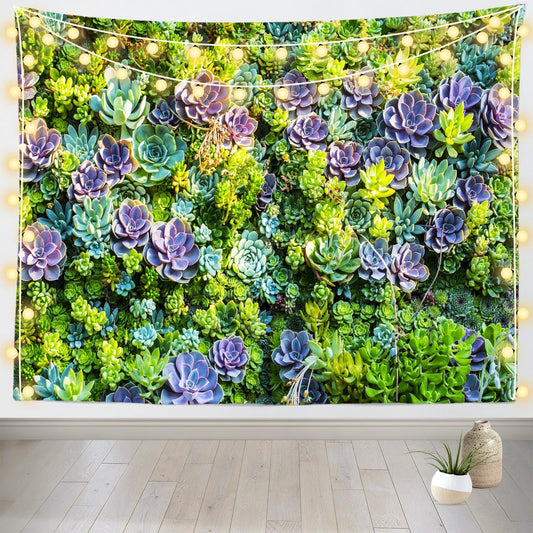 Loccor Succulents Plants Tapestry 60''x50'' Colorful A group of Colorful Echeveria Succulent Plants Wall Hanging for Home Bedroom Living Room Wall Hanging Decor