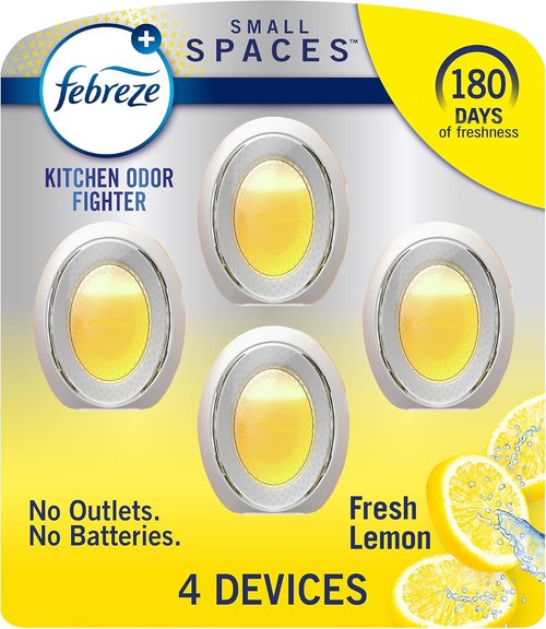 Febreze Small Spaces Air Freshener - Odor-Fighting Plug-In Alternative | 4 Count for Home & Bathroom