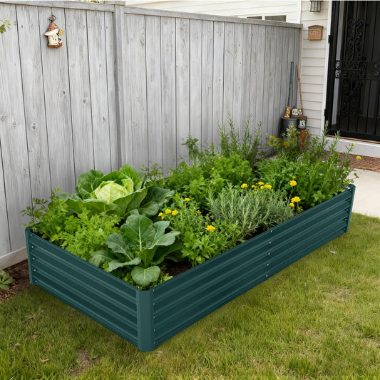 GarveeTech Galvanized Raised Garden Bed Kit with Cover Heavy-Duty Modular Metal Planter Raised Beds for Vegetables with Tool-Assisted Simple Assembly, Reinforced Panels & Optimal Drainage