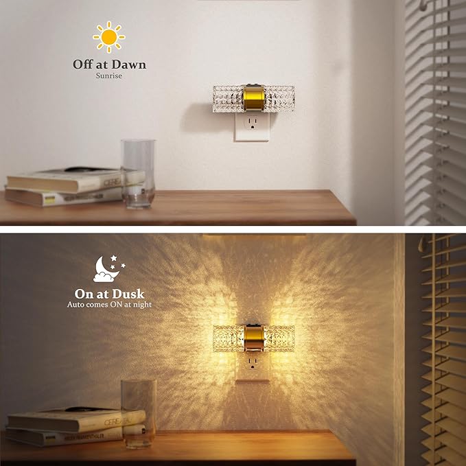 JandCase Night Lights Plug into Wall,Color Changing Night Light for Kids, 3000K+RGB LED Nightlight with Dusk to Dawn Sensor, 10/50/100LM Adjustable Brightness for Rooms Decor