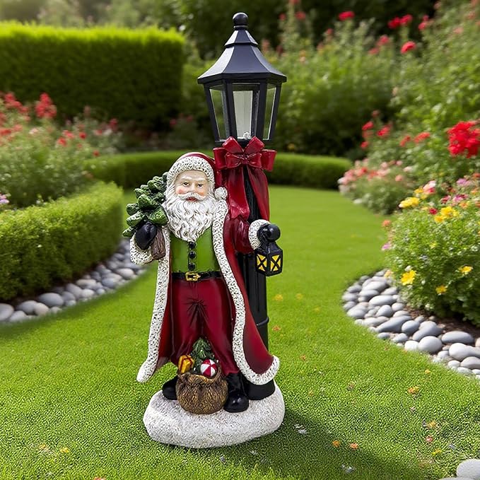 Christmas Santa Light for Xmas Party Decoration Christmas Ornament Christmas Tree Claus Santa Snowy Ground Lamp Winter with Box for Home Table Garden ATR Decor