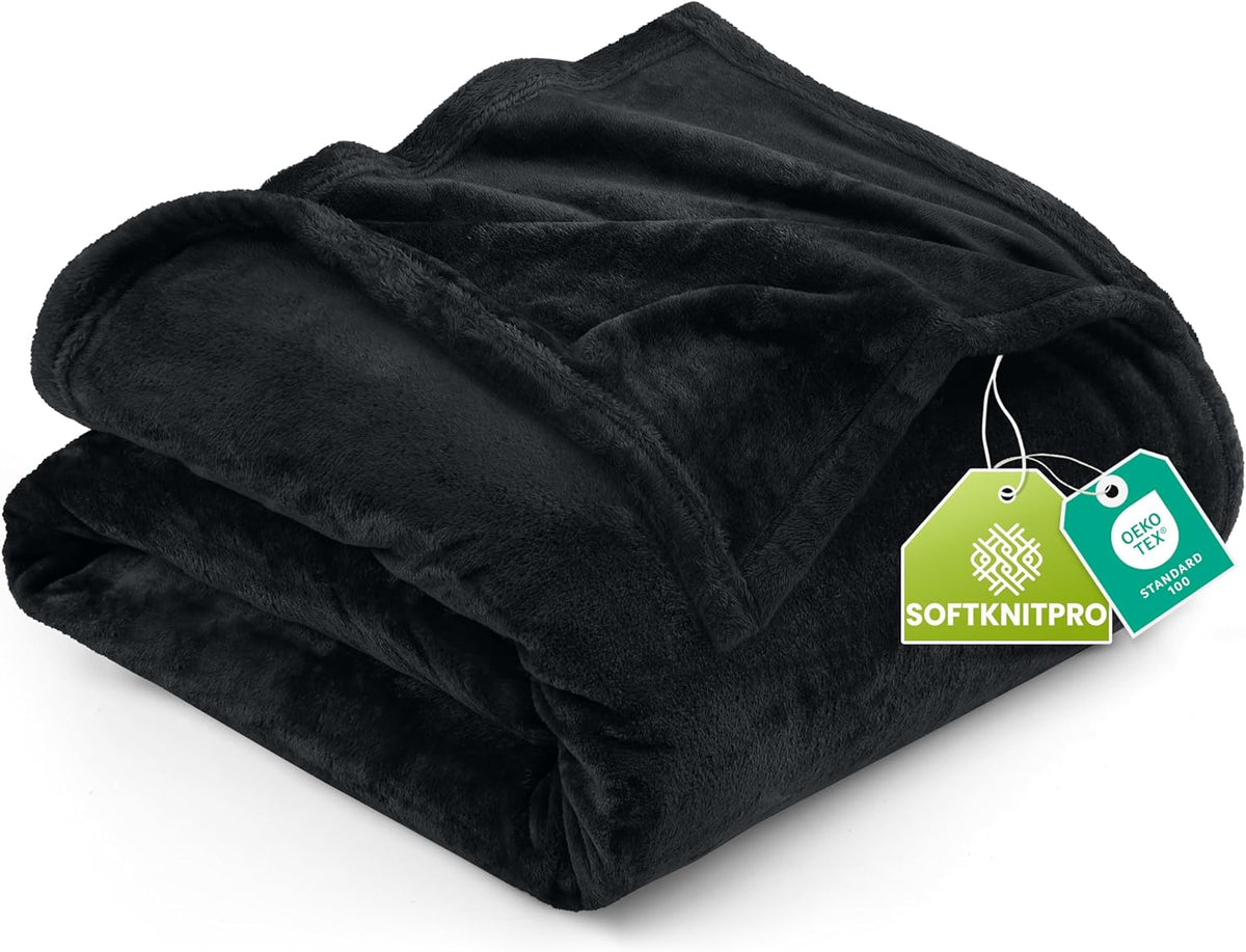 Utopia Bedding Fleece Blanket - King Size Black (90x102 Inches) | Ultra Soft, Warm & Cozy All-Season Decor