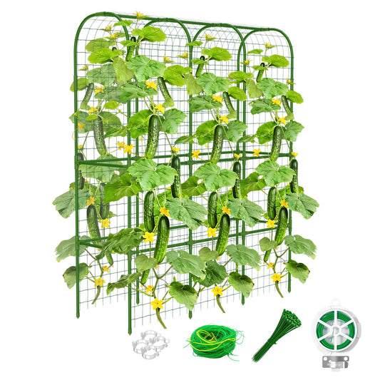 65" Tall Cucumber Trellis for Raised Bed, Metal-clad Plastic Coating U-Shape Garden Trellis Support for Climbing Plants, Plant Support for Vegetables Trellis,Vine Outdoor (49 * 16 * 65in(L*W*H))
