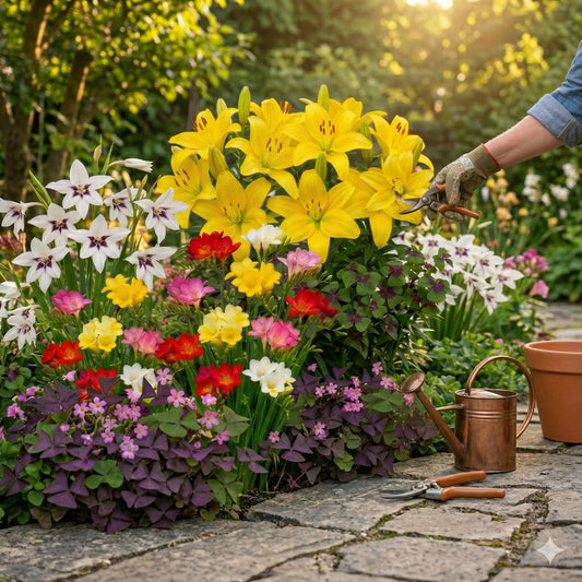 Amazing Deal -Spring & Summer 100 Flower Bulbs for Planting, Garden Party Mix, Sun-Loving Perennial Bulb Collection, Attracts Butterflies, Bees & Hummingbirds, Zones 3-9