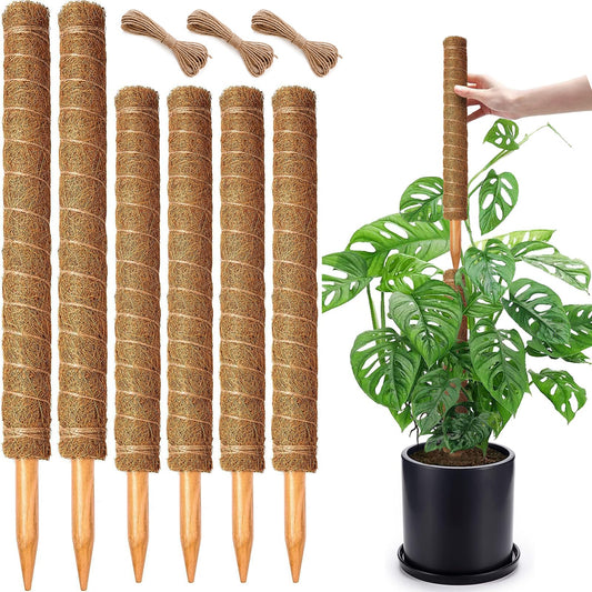 Moss Pole Set, Stackable Moss Poles for Climbing Plants Monstera, Tall Plant Sticks Accessories, Large Coir Plant Support Stakes for Potted Plants Indoor, Pothos, Philodendron