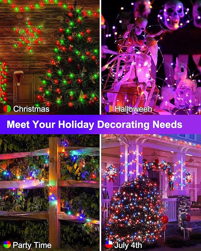 Smart Fairy Lights 2 Pack Total 66Ft 200 LED Twinkle String Lights with Remote & APP Control, Color Changing USB Fairy Lights Music & Mic Sync for Valentine's Day Holiday Party Decor