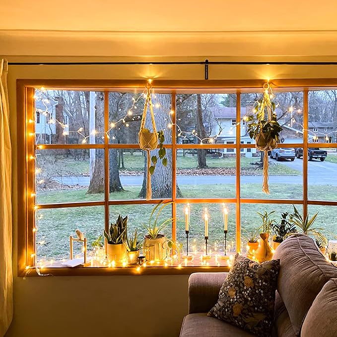 JMEXSUSS 100 LED String Lights Indoor Bedroom, 8 Modes Warm White Christmas Lights Plug in, 33ft Connectable Room Fairy Twinkle Light Outdoor for Mirror Room Home Garden Xmas Tree
