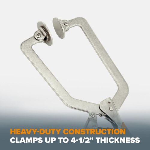 BORA Auto Adjust Locking Vise Grip Clamp - Heavy Duty 6-Inch C Clamp for Woodworking & Welding