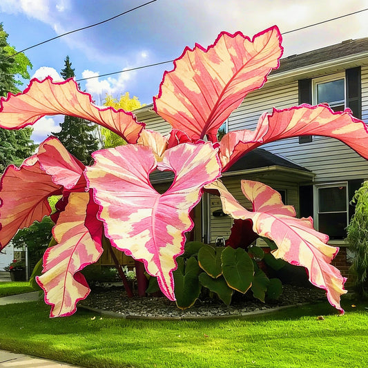 BGNIORT Elephant Ear for Planting - Mixed Colors,Garden for Indoor Outdoor,Easy Grow Low Maintenance (6)