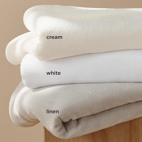 Bedsure GentleSoft Fleece Blanket - Lightweight Plush Cozy Twin Size Cream Blanket for Bed & Travel | 60x80 Inches