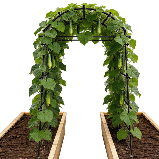 Toriexon Garden Arch Trellis for Climbing Plants, Adjustable Tunnel Trellis 7.4FT Tall & 2.8 FT Depth, Metal Plant Support Garden Trellis Arch for Outdoor Climbing Vine,Vegetable, Fruit, Flower