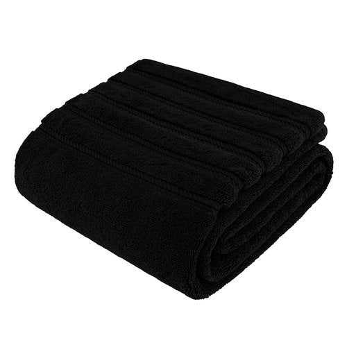 American Soft Linen 35x70 Jumbo Large Bath Towel, 600 GSM 100% Cotton Turkish Bath Sheet, Oversized Luxury Bath Towel for Bathroom Beach and Pool, Black