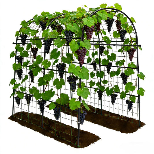 Trellume Garden Arch Trellis for Climbing Plants Outdoor - 83" H*71" W*43" L Large Rustproof Garden Trellis, Heavy Duty Grape Trellis, Tunnel Trellis for Melons, Pumpkins, Cucumbers, Peas(Black)