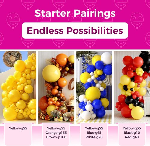 Bezente Yellow Balloons - 100 Pack 12-Inch Round Latex Balloons for Birthday & Sunflower Party Decor