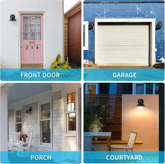 LONEDRUID Motion Sensor Outdoor LED Porch Wall Light Fixtures Dusk to Dawn Exterior Barn Lantern Black Farmhouse Sconce Lighting Wall Mount Lamp for Garage Patio Balcony Doorway