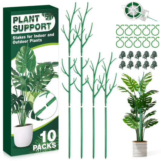 Hysagtek 4 Pack Plant Support Stakes for Indoor Plants, Monstera Plant Support Stackable Plant Stem Support Twig Plant Sticks for Indoor Outdoor Climbing Plants