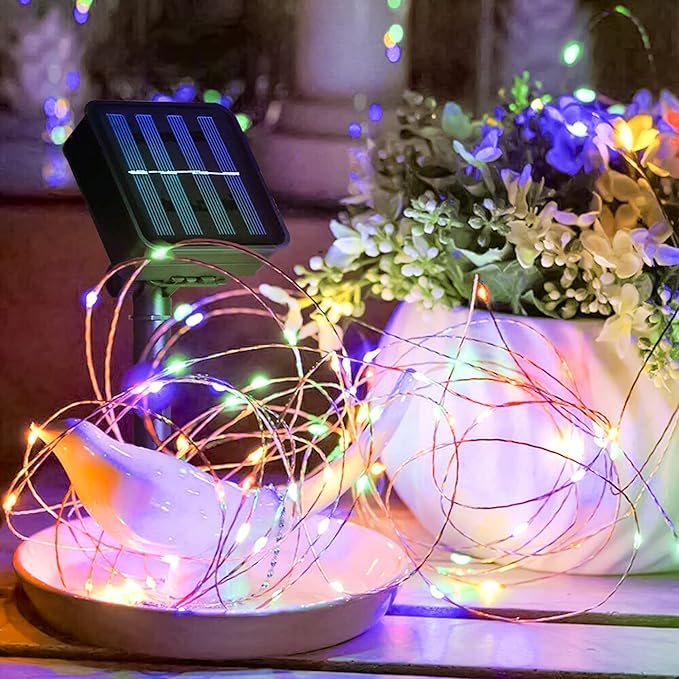 TW SHINE Multi Color Solar String Lights Outdoor, Total 160 FT 480 LED Solar Powered Waterproof Fairy Lights 8 Modes Copper Wire Lights for Christmas Party Tree Wedding Yard Decorations, 4 Pack