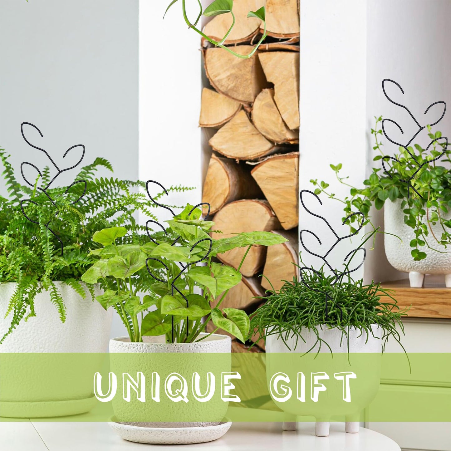 2 Pcs Metal Leaf Shape Garden Trellis for Climbing Plant, Potted Plants, Mini Plants, Indoor Plants Trellis, Home Plant Tool, Plant Lover Gifts Ideas for Garden Potted, Hoya, Pothos, Flower, Monstera