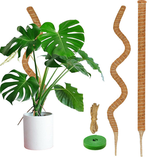 Dimpoo 2 Pack Moss Pole, 63-Inch Moss Poles for Plants Monstera,Bendable Plant Support Stakes for Climbing Plants Indoor, Garden Trellis Plant Stick for Potted Plants, Pothos Philodendron