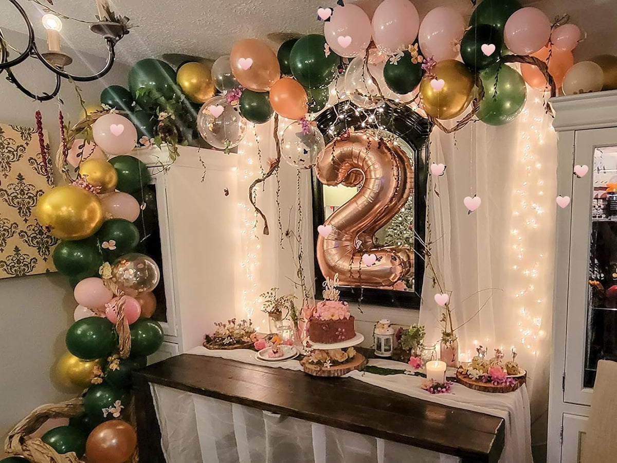 Rose Gold 12 Number Balloons - 40 Inch Balloons for 12th Birthday & Special Celebrations
