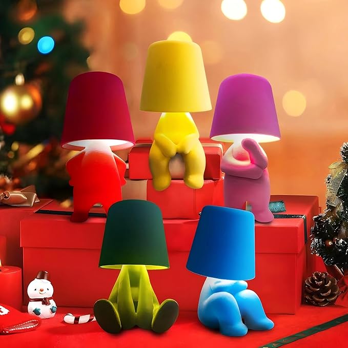 Modern Table Lamp for Youth: Rechargeable Cute Light for Kids Child Teen - Gift for Birthday Christmas Halloween Easter (Green Big)