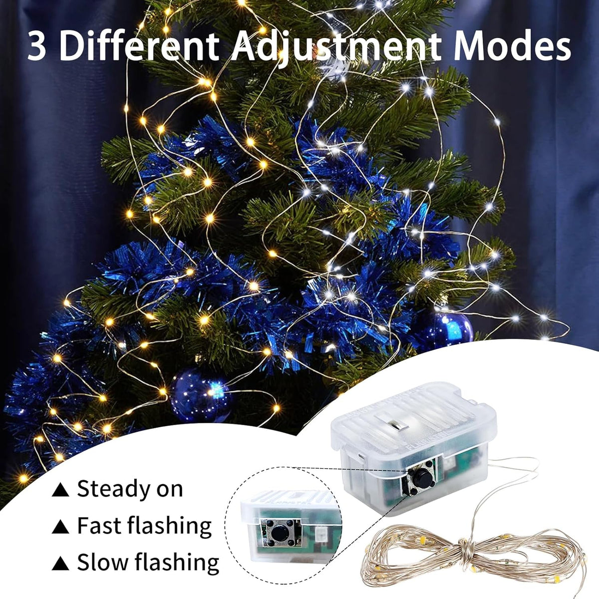 Skiennix 100 Pack Fairy Lights - 7Ft 20 LED Twinkle String Lights | Battery Operated, Waterproof, Warm White for Weddings & Parties