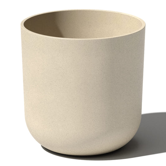 Veradek Round Lima Plastic Planter Pots for Indoor/Outdoor Garden Use, Sand Color, 5 Year Warranty