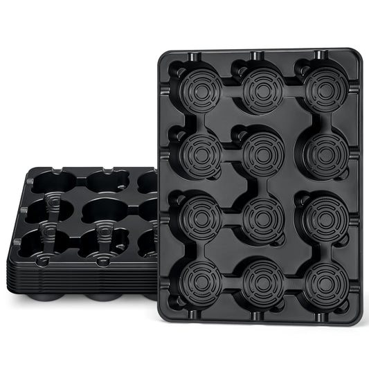 homenote 4 Inch Seed Starting Trays 10 Pack, 12-Cell Seedling Starter Trays for Indoor Outdoor Growing, Plant Starter Germination Trays for Pots Seedlings 4" Opening Compatible Pots