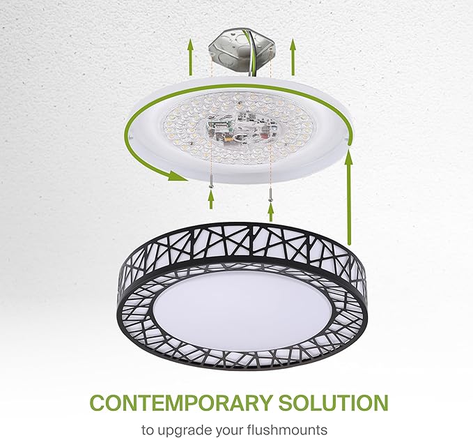 ASD 12 Inch Smart RGBW Flush Mount Ceiling Light with Remote - Matte Black 20W 120V 2700-6500K Dimmable Ceiling Light Fixture, WiFi App Control RGB Lights, Alexa & Google Assistant - ETL, 4 Pack