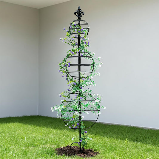 GOOOXIM Obelisk Trellis - Elegant 49.5 x 12 Inch Metal Climbing Plant Support for Outdoor Roses, Potted Vines, and Flower Gardens - Perfect Decorative Accent for Home and Garden Decor