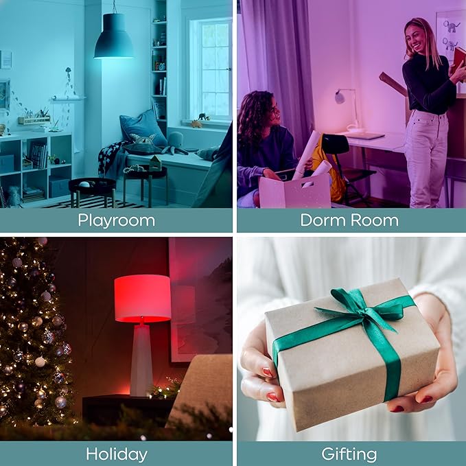 GE LED+ Color Changing LED Light Bulbs with Remote, No App or Wi-Fi Required, A19 Bulbs, CA Compliant (2 Pack)