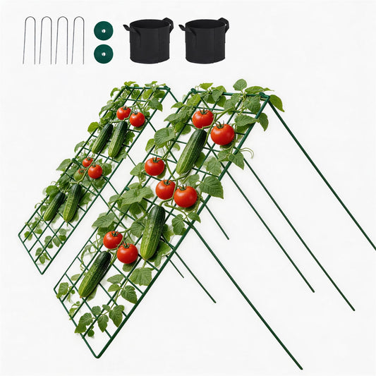Toriexon Cucumber Trellis for Garden - 2 Pack, 48" L x 16" W Garden Trellis for Climbing Plants Outdoor with Support Structures, A Frame Trellis for Climbing Vegetables Peas, Vine, Bean
