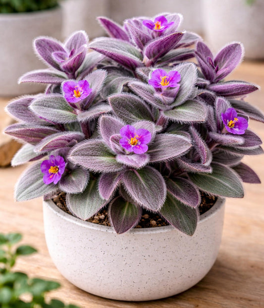 2 Pale Puma Wandering Dude Cuttings to Grow - Tradescantia pallida - Fuzzy Leaf Wandering Jew, Great Indoor House Plant
