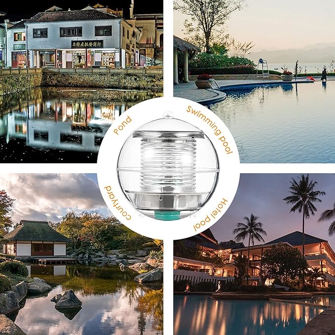 Topyond Solar Floating Pool Lights - IP67 Waterproof RGB Color Changing Ball Light - LED Pond Light for Lakes, Fish Tanks, and Fountains - Solar Powered Floating Lamp