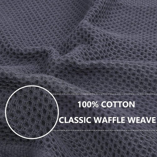 Homaxy Kitchen Dish Cloths - 12 Pack Coral Velvet & Cotton Waffle Weave | Dark Grey, 10x10 & 12x12 Inches