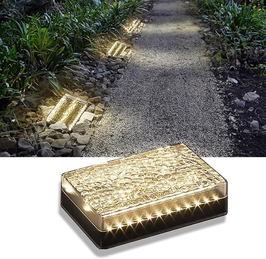 1 Pack Solar Paver Lights Outdoor – 6×9 Inch Waterproof IP67 Recessed Solar LED Paver Lights, Heavy Duty, Warm White 3500K for Driveway, Pathway, Patio & Garden