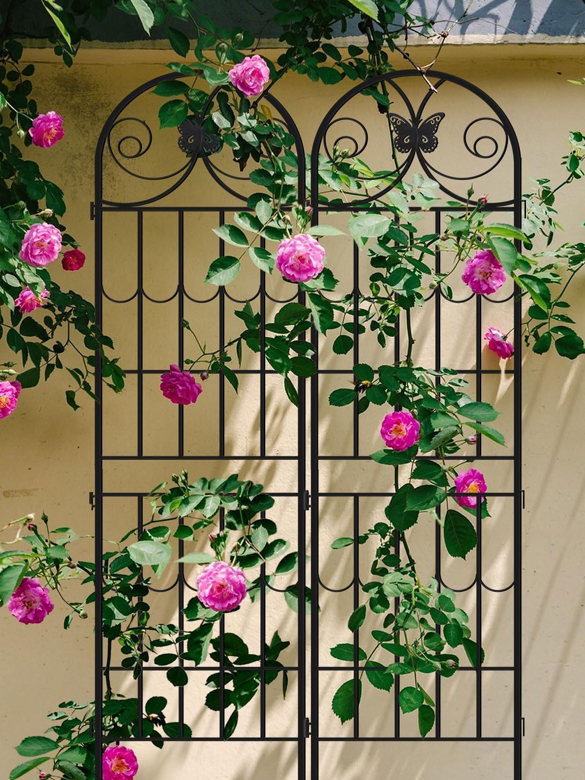 87”H Metal Garden Trellis for Climbing Plants Outdoor, Kalolary 4PCS Garden Fence Rustproof Vine Screen Trellis Frame Grow Support Decorative Outdoor Trellis for Fruits Vegetable Flowers Potted Plant