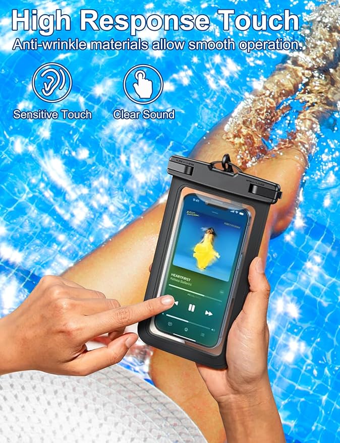 Famoby Up to 8.3" 3 Pack Multicolor Universal Waterproof Phone Pouch, Large Phone Waterproof Case Dry Bag,Protection Level: IP68,Outdoor Sports for Apple iPhone,Samsung,and More,Black,Blue,Pink