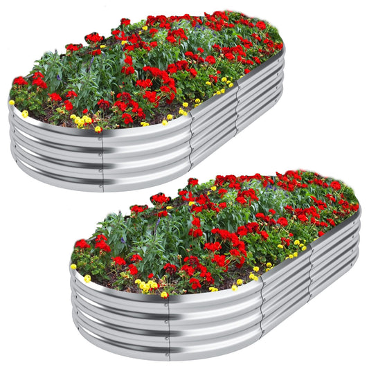 DERYONI Galvanized Raised Garden Bed Kit 2pack,Planter Raised Beds 6x3x1ft for Gardening,Outdoor Metal Garden Bed Planter Box for Flowers,Fruits,Vegega Raised Garden Bed